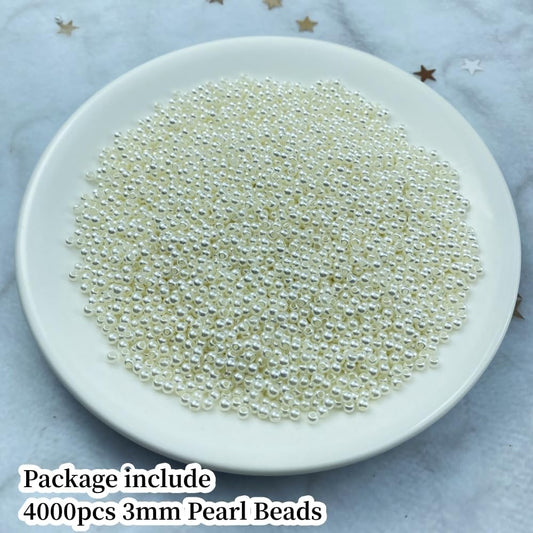 1000 Pcs Pearl Craft Beads - Loose Pearls, 6mm Round Spacer Beads for Earring, Bracelet, Necklace, Key Chains, Jewelry DIY Craft Making, Decoration and Vase Filler (6mm, Gold Yellow)