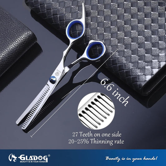 Dog Grooming Scissors Kit with Safety Round Tips, Professional 6 in 1 Grooming Scissors for Dogs, Sharp and Heavy-duty Dog Grooming Shears for Dogs Cats Pets