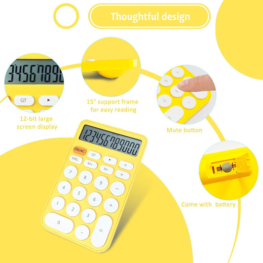 Standard Calculator, 12 Digit Large Display Desktop Calculator with Big Buttons for Office, School, Home & Business