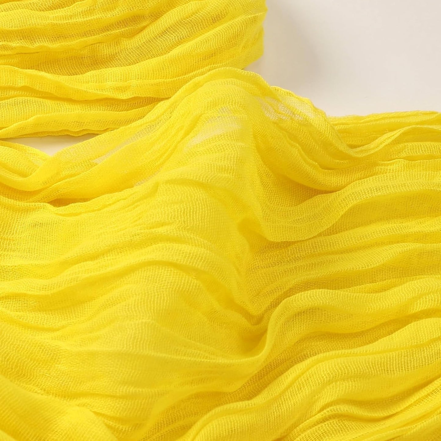 8 Pack Lemon Yellow Cheesecloth Table Runner 10ft Boho Gauze 120 Inch Cheese Cloth Table Runner Rustic Sheer for Spring Holiday Baby Shower Party Décor Home Wedding Decoration