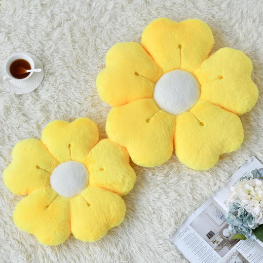 Flower Pillow, Cute Decorative Throw Pillows for Couch Bed | Yellow Flower Shaped Pillow with Soft Plush, 15" Cute Daisy Pillow Dorm Decor Floor Seating Cushion