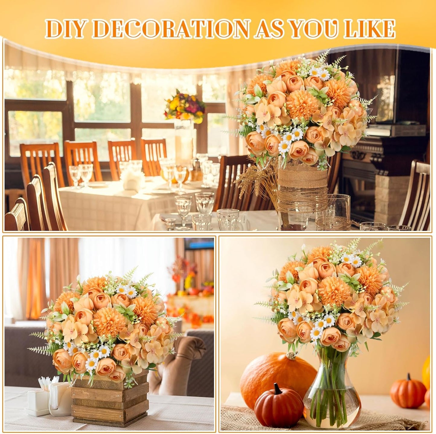 Peonies Artificial Flowers Faux Roses Silk Flowers Hydrangea Artificial Bouquet for Wedding Table Centerpiece Floral Vase Home Office Bridal Decor(Light Yellow,12 Bundles)