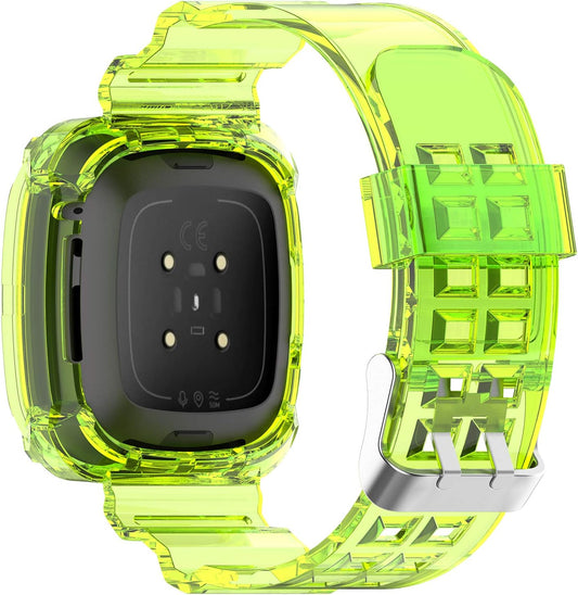 Compatible with Fitbit Sense/Fitbit Versa 3 Watch Bands for Women Men,Classic Replacement Soft Sport Case Band Accessories for Fitbit Sense/Fitbit Versa 3 Smart Watch Wristbands (Yellow)