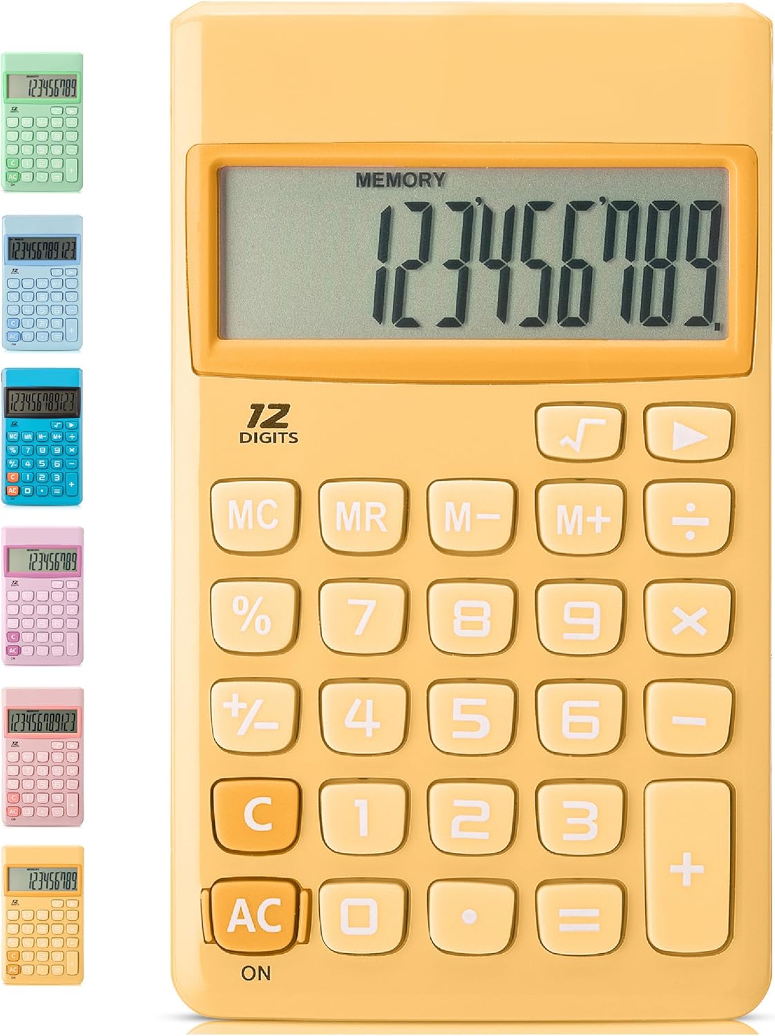 Standard Function Calculator, 12 Digits, Small Calculator, Orange