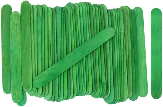 6 Inch Jumbo Craft Sticks, Yellow, 100 Pack | Jumbo wood sticks; actual size 5.9 x 0.7 in. Wider than standard popsicle sticks for crafts, classrooms and STEM projects.