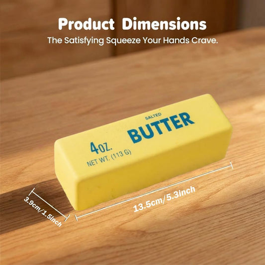 Butter Squishy 2 Pack Slow Rising Squeeze Toys, Yellow Stress Relief Fidget | Slow Rebound Butter Sensory Fidget Toy, Party Favors Birthday Gifts, Adults Office Desk Toys, 2Pcs Butters Stick