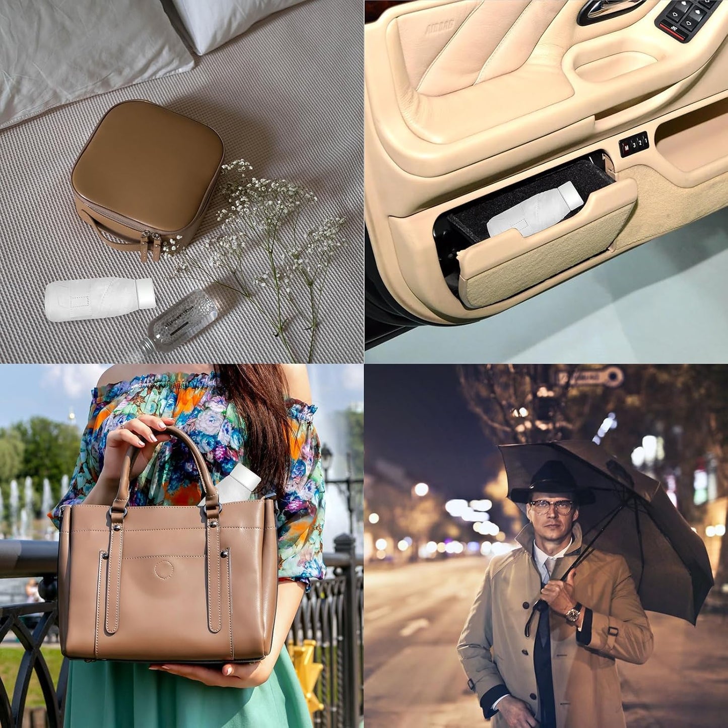 Mini Travel Umbrella Purse with Case Compact, Lightweight, UV Umbrella UPF 50+ Sun Protection, Windproof Portable Parasol for Women, Men & Kids