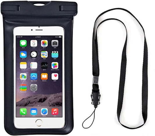 Upgraded Universal Waterproof Case, 2 Pack Waterproof Phone Pouch Dry Bag Compatible Within 6.5 inch Phone (Black & Yellow)