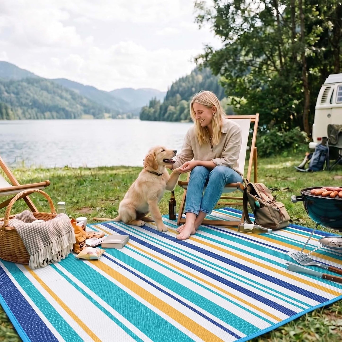 Outdoor Patio Rug Waterproof Camping - Outdoor Plastic Straw Rug Area Carpet Clearance for Outside, Porch, RV Camper, Picnic, Balcony & Backyard, Patio Decor, Clearance