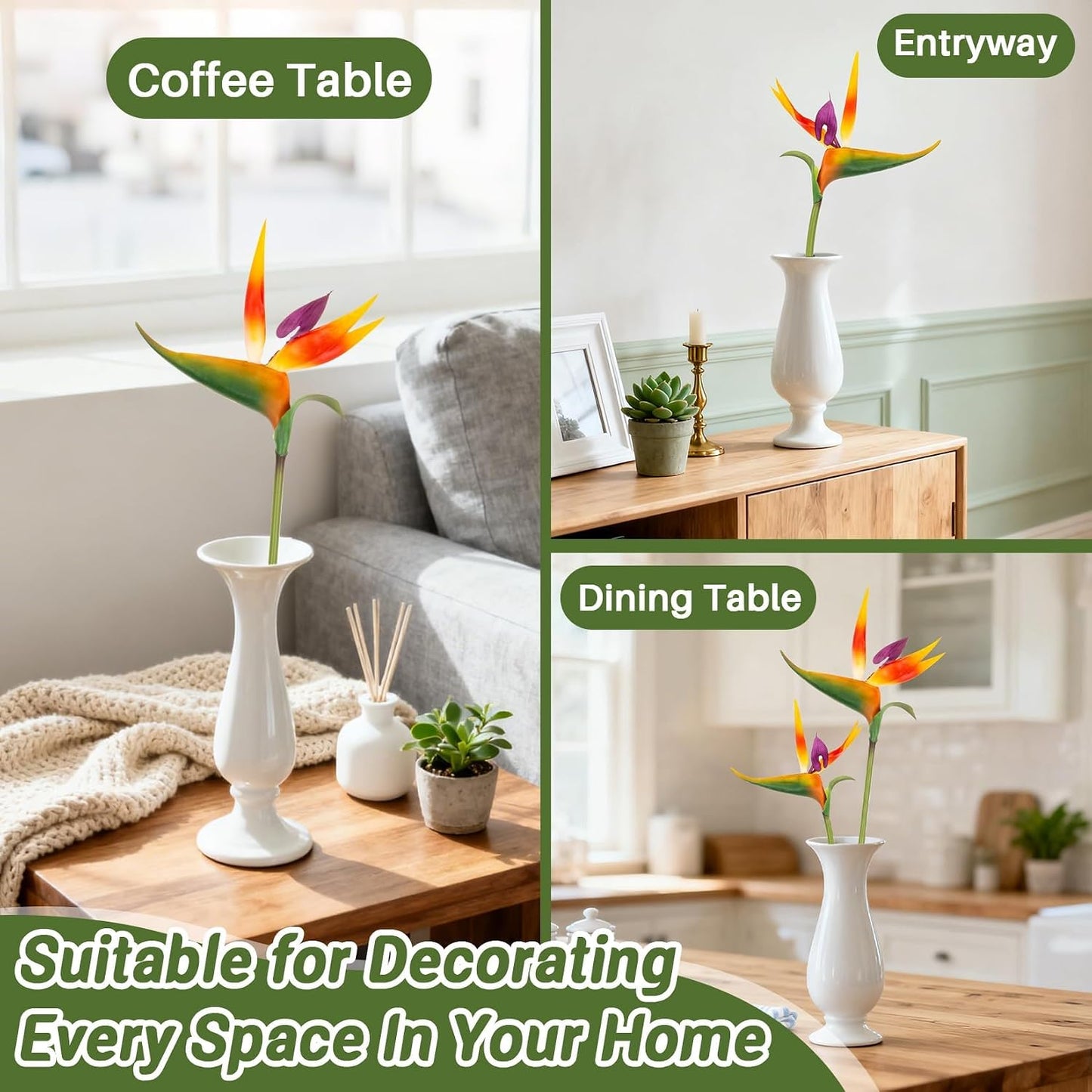 Bird of Paradise Artificial Plant - Tropical Flowers Artificial | 2 PCS 24 Inch UV Resistant Outdoor Plant Decor, Birds of Paradise Flowers for Hawaiian Party, Patio, Home Decoration, Yellow