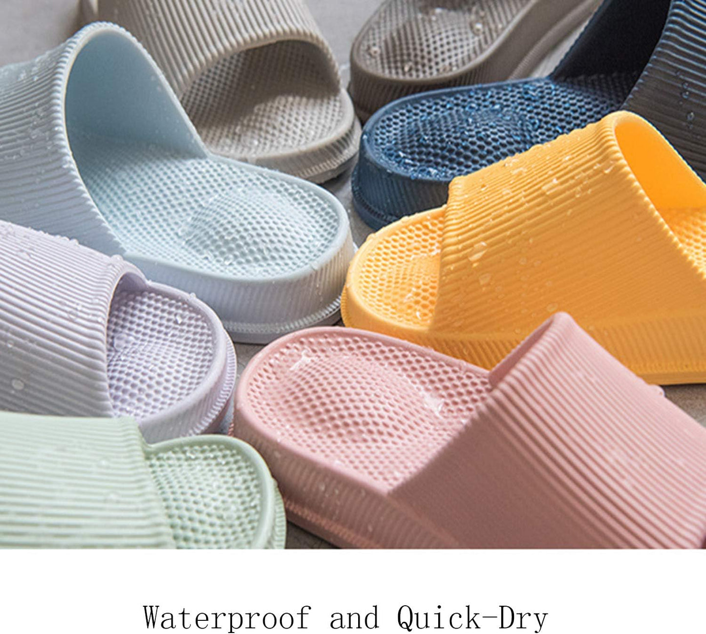 Slippers for Women and Men House Slides Shower Sandals Non-Slip Spa Massage Foam Bathroom Pool Shoes