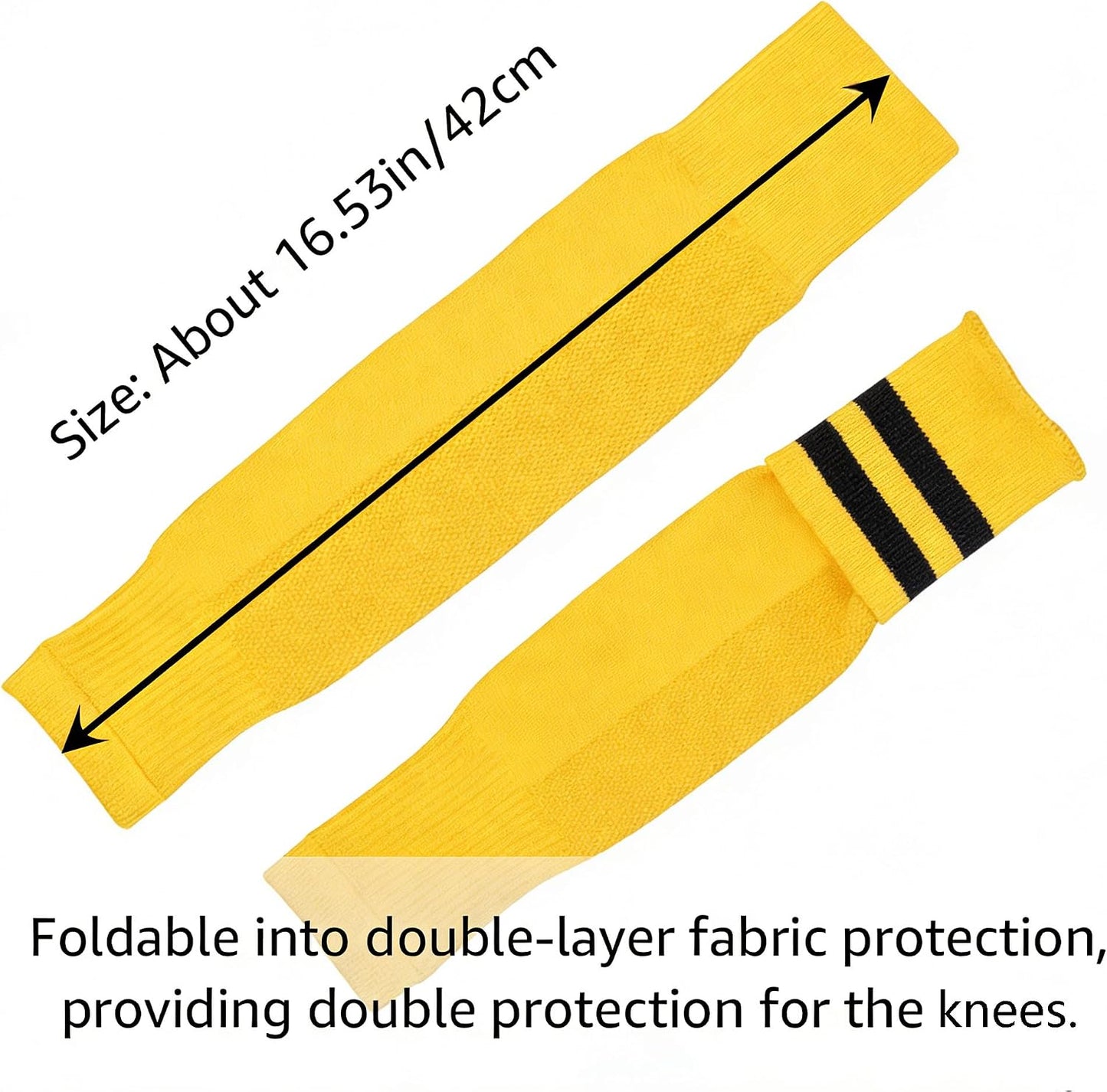 Heavyweight Big Kids Soccer Leg Sleeves 16.53inch Mesh Youth Knee Guards Elastic Leg Gaiter for Boys Girls