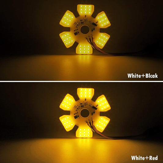 2Pcs Ultra-Thin Hex Style Dual Function Interior 54 diode LED Air Breather Light 4.8" Decorative Air Cleaner Lamp for Peterbilt Kenworth Freightliner Trucks, Trailers, RVs IP67 12-30V (Yellow)