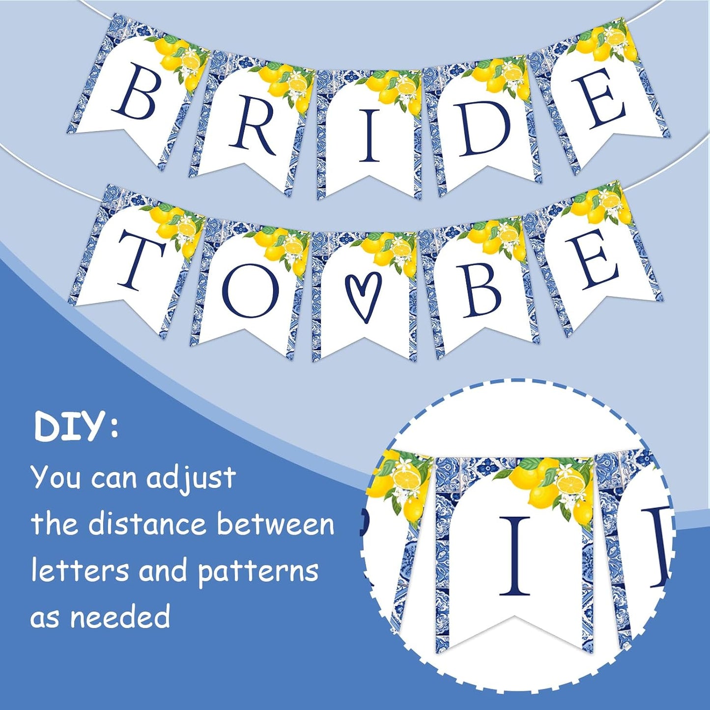 Blue Tiles Lemon Bridal Shower Decorations Lemon Bride to Be Banner She Found Her Main Squeeze Banner for Main Squeeze Bridal Shower Bachelorette Decors Party Supplies