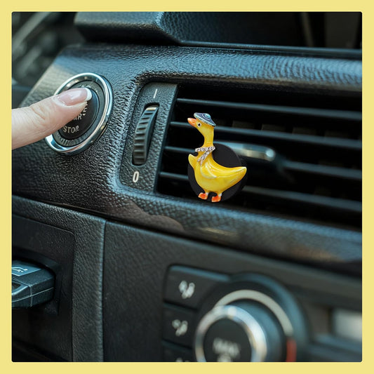 ORIESSE Duck Car Decor,Cute Yellow Duckling Car Air Freshener Vent Clip | 1pc Kawaii Car Vent Clip,Interior Dashboard Accessories for Women,Girly Refillable Diffuser,With Blank Felt Pads
