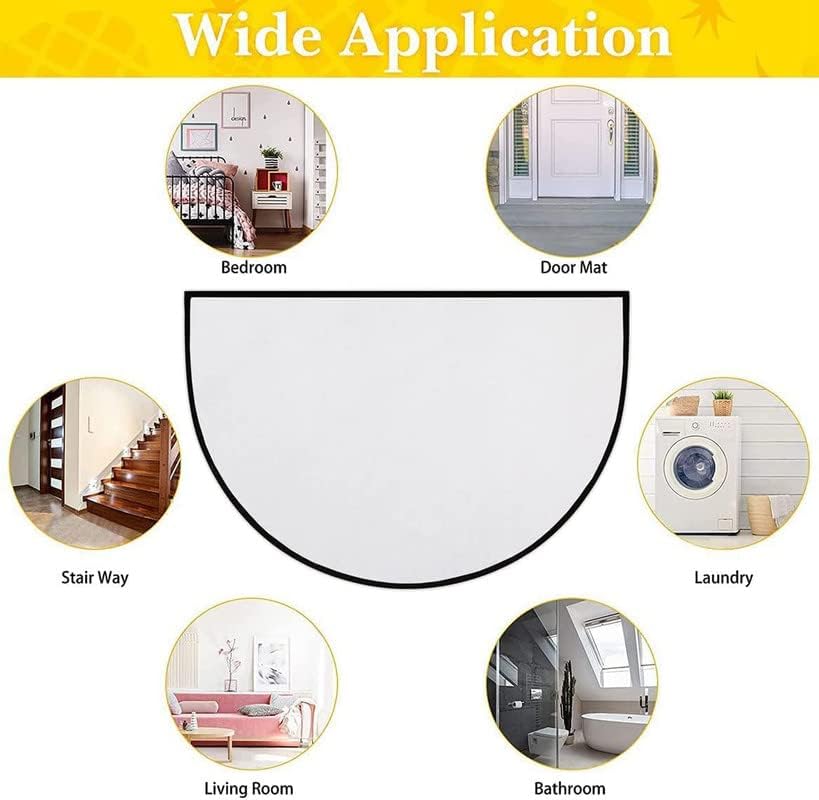 Half Round Lemon Door Mat Outdoor Entrance,for Outside Entry 18x30 inch Wear Resistant Semi Circle Floor Mats Area Rugs for Bathroom Balcony Kitchen