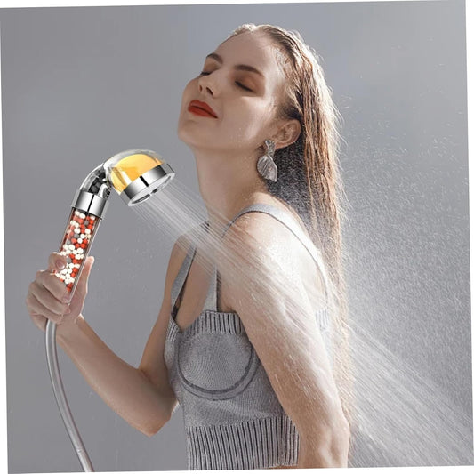 Vitamin C Shower Head 6PCS Vitamin C Shower Filter, Lemon Flavor Balm Infused Head Filters Soften Hard Water, Helps Dry Skin