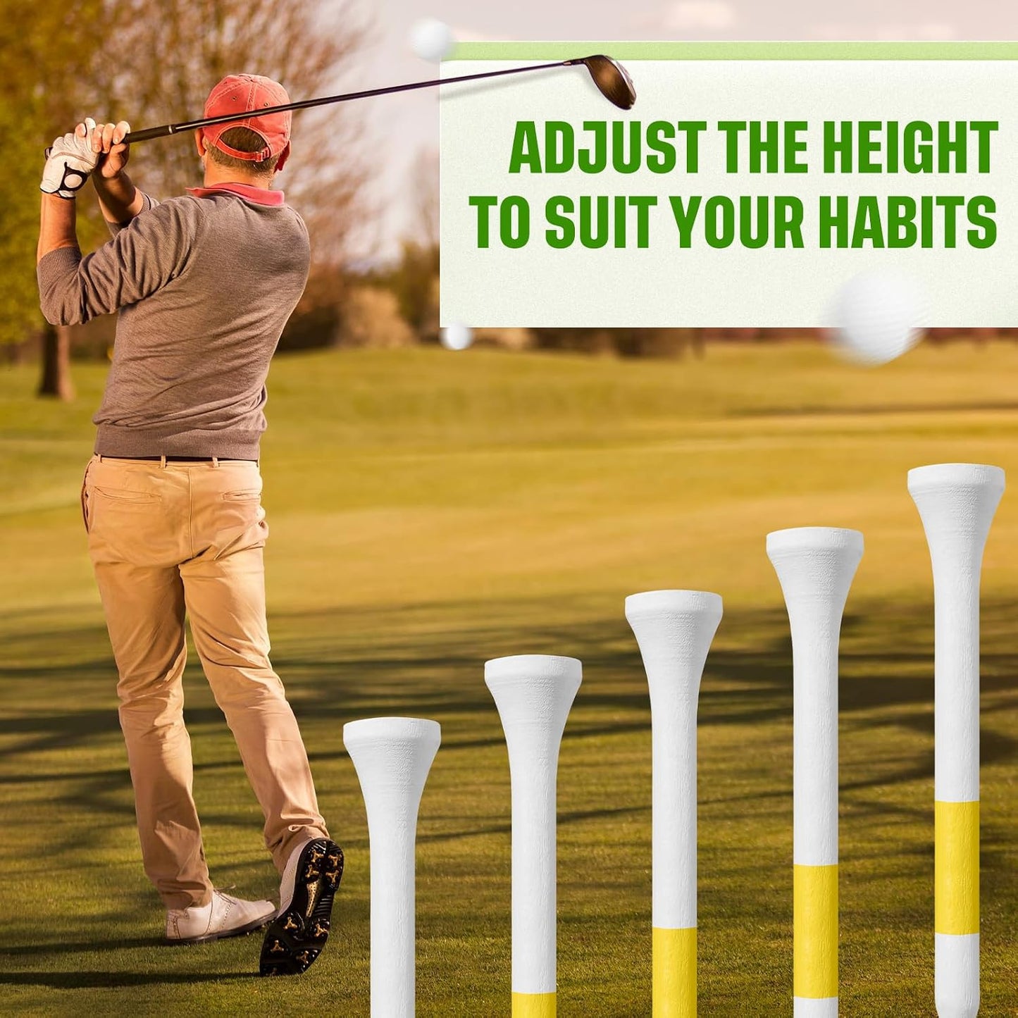 Golf Tees Bulk Wood | Wooden Bamboo, for Men Balls Accessories