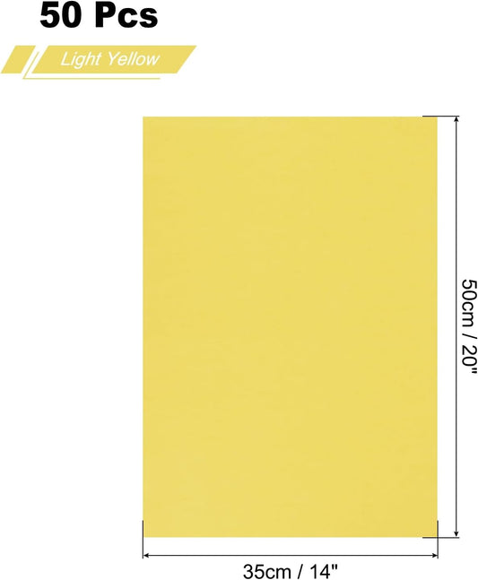 50 Sheets Tissue Paper 14" x 20", Tissue Paper for Gift Bags Tissue Paper Light Yellow for Gift Wrapping, Arts & Crafts, Packing