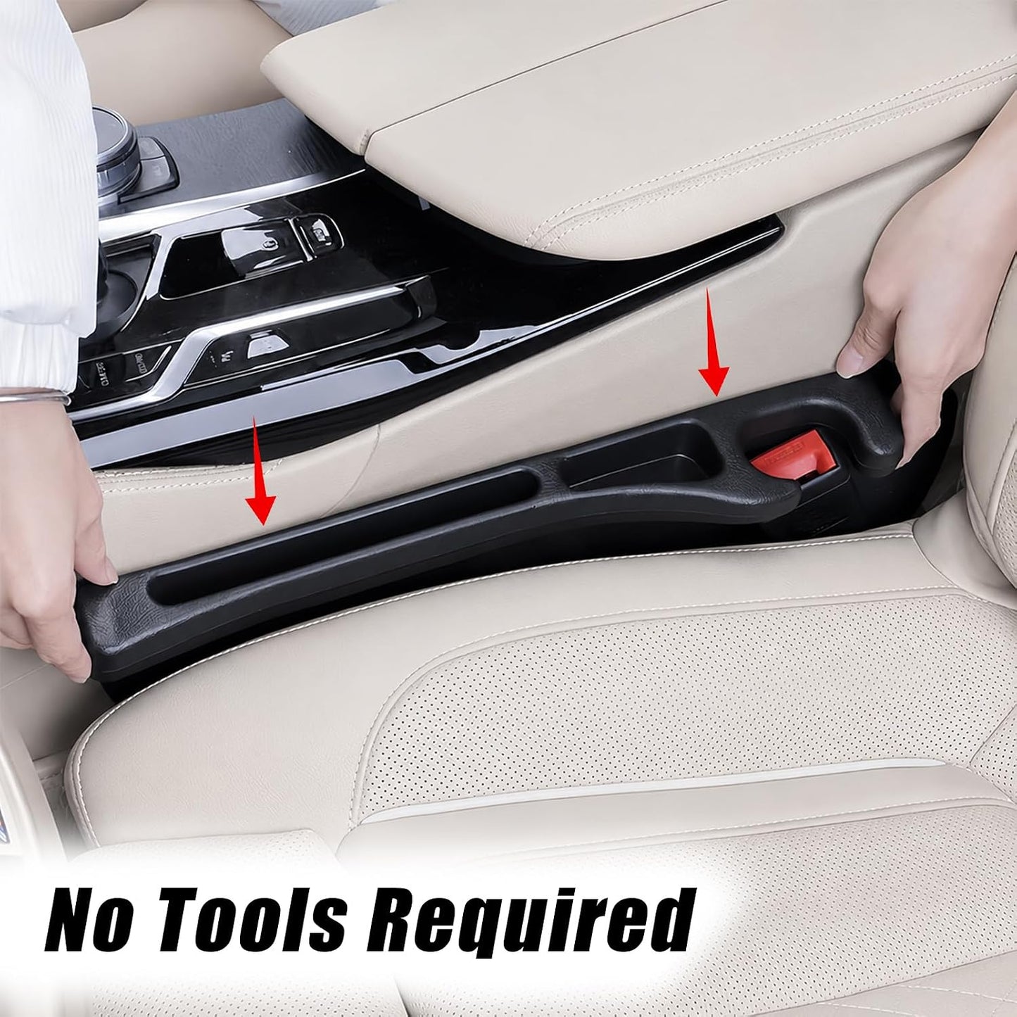Car Seat Gap Filler Organizer 2 PCS Black Universal Seat Gap Plug Blocker Anti-Drop Console Catcher Phone Keys Storage for Car Truck SUV Auto Accessories Style2