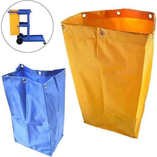 Commercial Cleaning Cart Bag, Yellow, 24.57L, Canvas, Vinyl, Waterproof, Reusable, Easy to Fold, Perfect for Hotel/Commercial Cleaning Carts