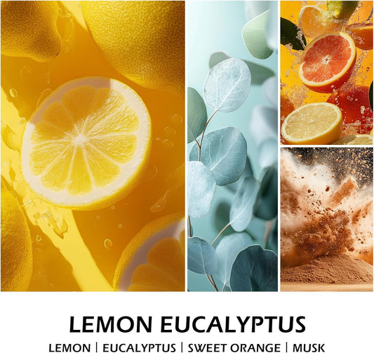 Lemon Eucalyptus Scented Candles, Aromatherapy Jar Candle, 7 oz Long Lasting Candles, Soy Wax Candle Gift for Women