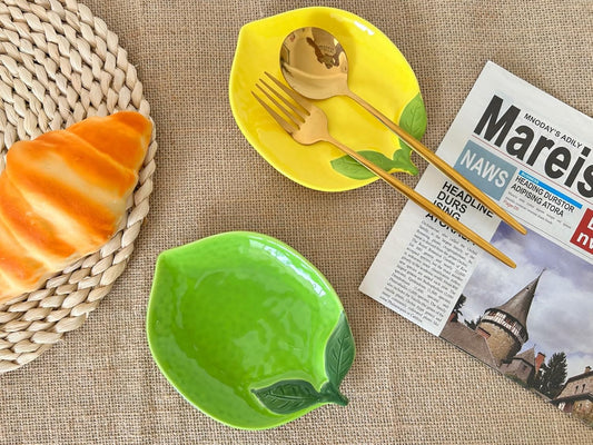 Ceramic Spoon Rest for Stove Top & Kitchen Counter Spoon Holder for Stove & Cooking Spoon Holder for Ladle Cute Coffee Spoon Rest Utensil Rest Spatula Rest, Lemon Kitchen Decor & Accessories (Yellow)
