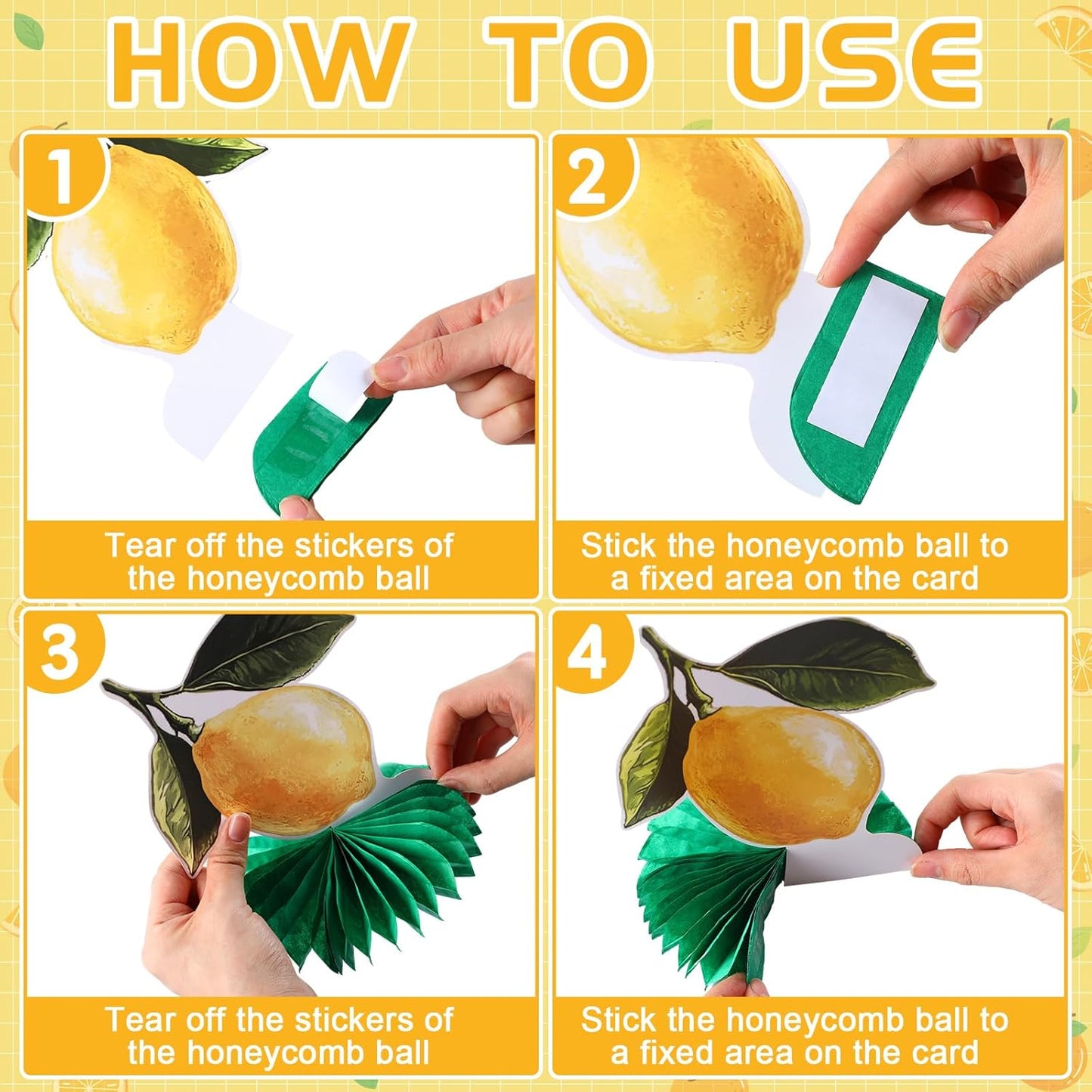 9 Pcs Lemon Party Decorations Honeycomb Centerpieces Coquette Lemon Bow Table Toppers Amalfi Coast Party Decorations for Summer Birthday Supplies