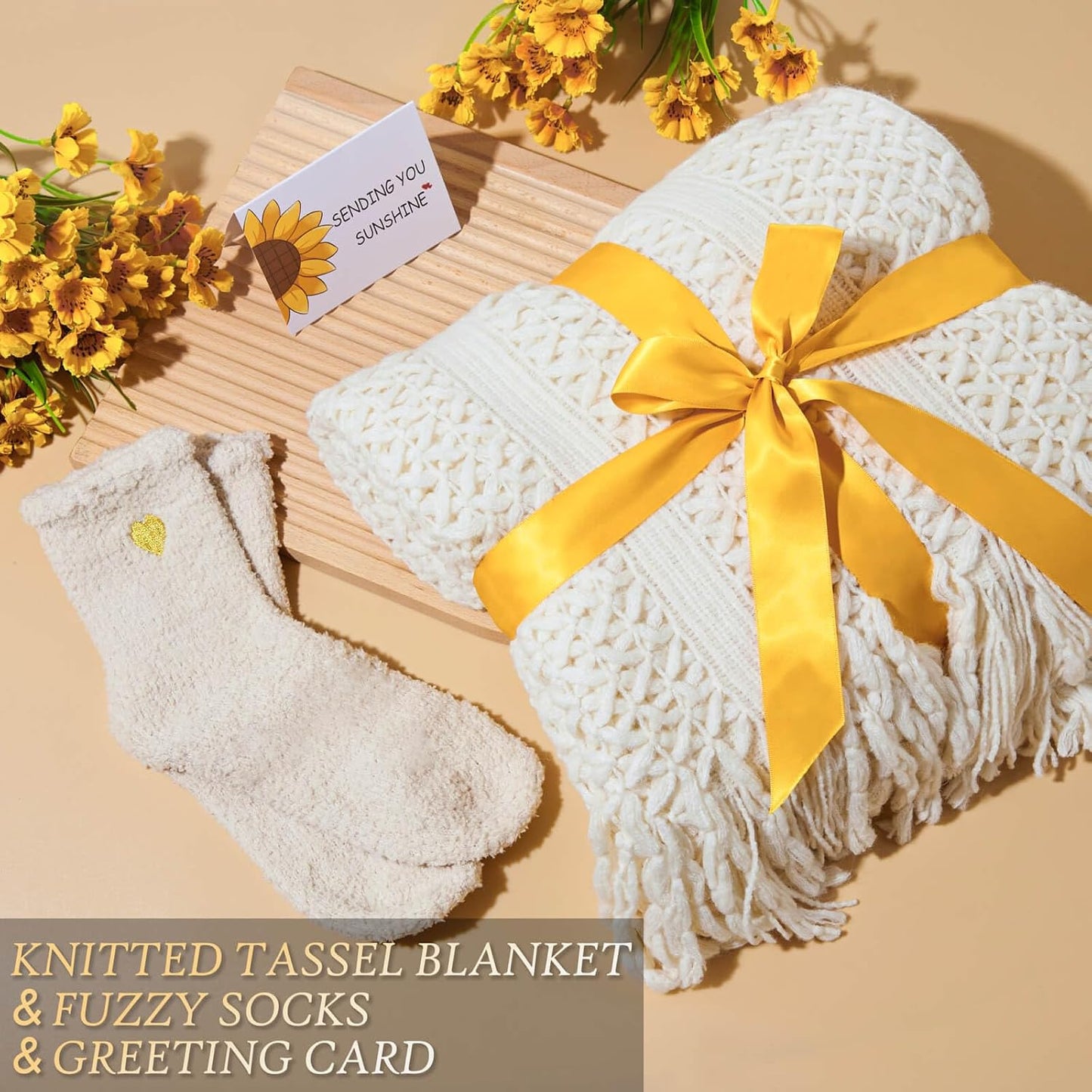 Birthday Gifts for Women, Christmas Self Care Get Well Gifts Baskets for Women, Sending Sunshine Sunflower Care Package, Thinking of You Thank You Inspirational Gift for Friend, Mom, Sister, Wife