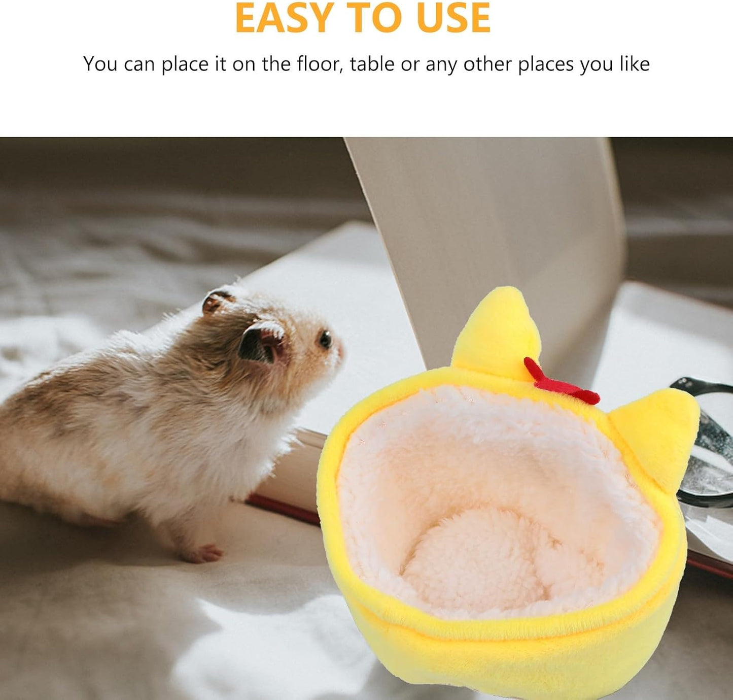 Hamster Plush Nest Bed Small Yellow Chicken Warm Thickened Pet Rest House Soft Fleece Sleeping Bed for Small Animals