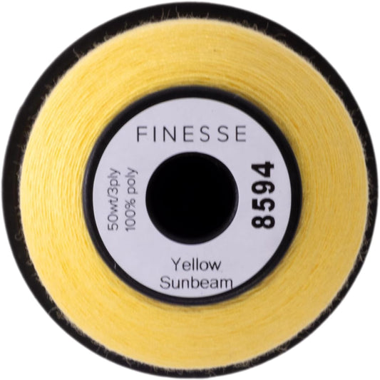 Thread Solid Colors | 100% Polyester, 3ply, 50wt | 100% Polyester Thread for Quilting and Sewing (Yellow Sunbeam, 1,100 Yards)