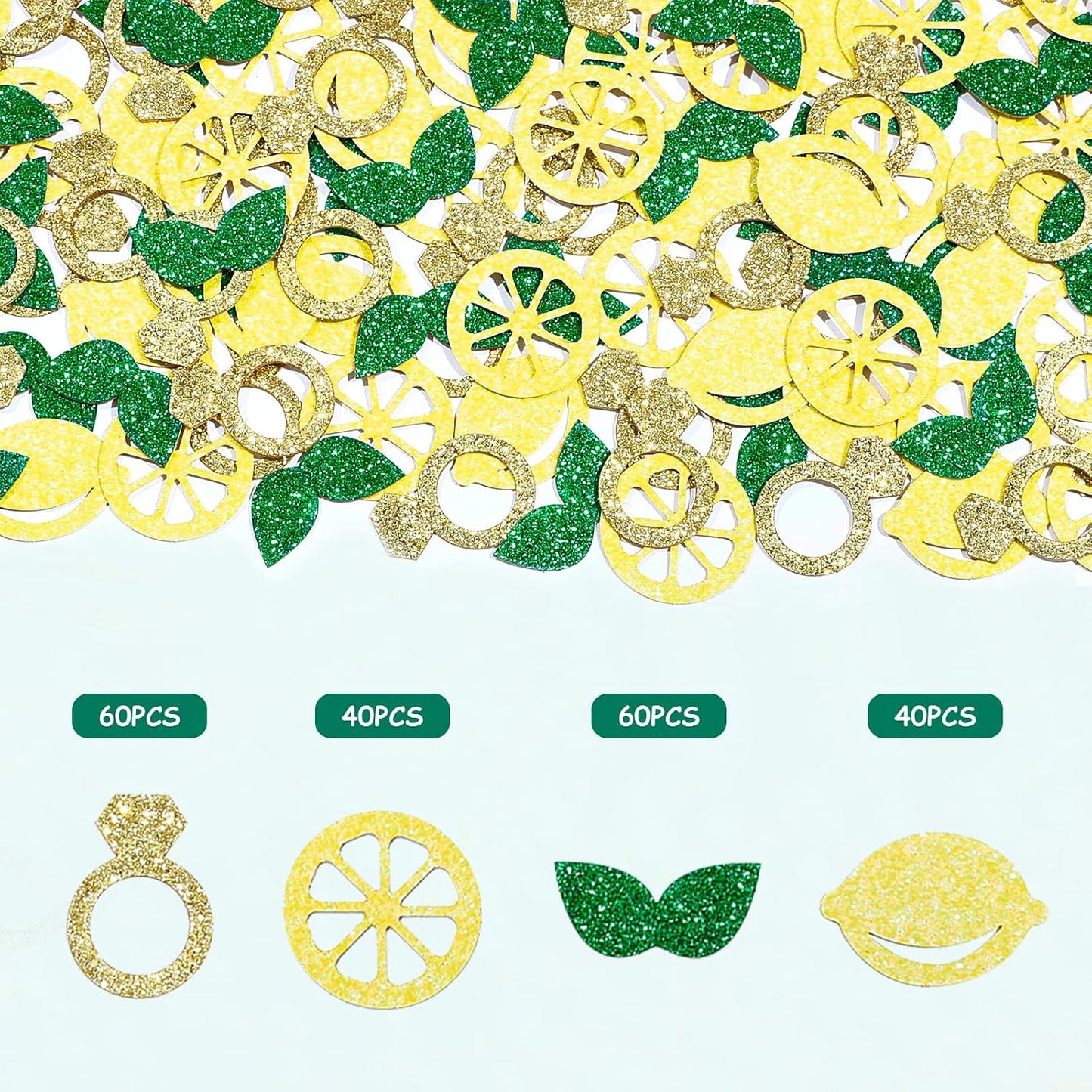 200pcs Lemon Table Confetti Glitter for She Found Her Main Squeeze Lemon Bridal Shower Decorations Bachelorette Party Wedding Engagement Supplies