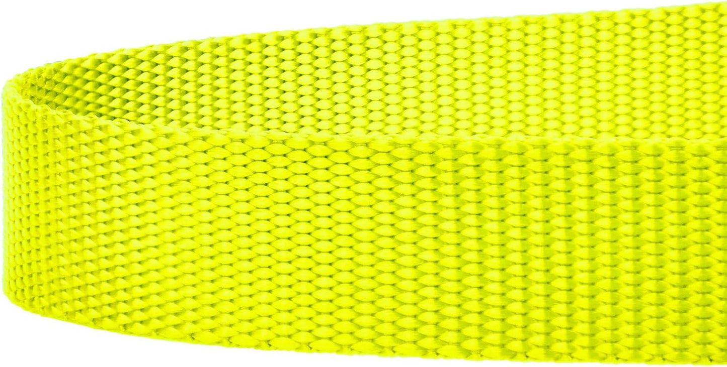 Country Brook Petz - Everyday Nylon Dog Leash - Strong, Durable, Solid Color Leash with Easy to Use Snap - 25+ Colors (1 Inch Wide, 6 Foot, Hot Yellow)