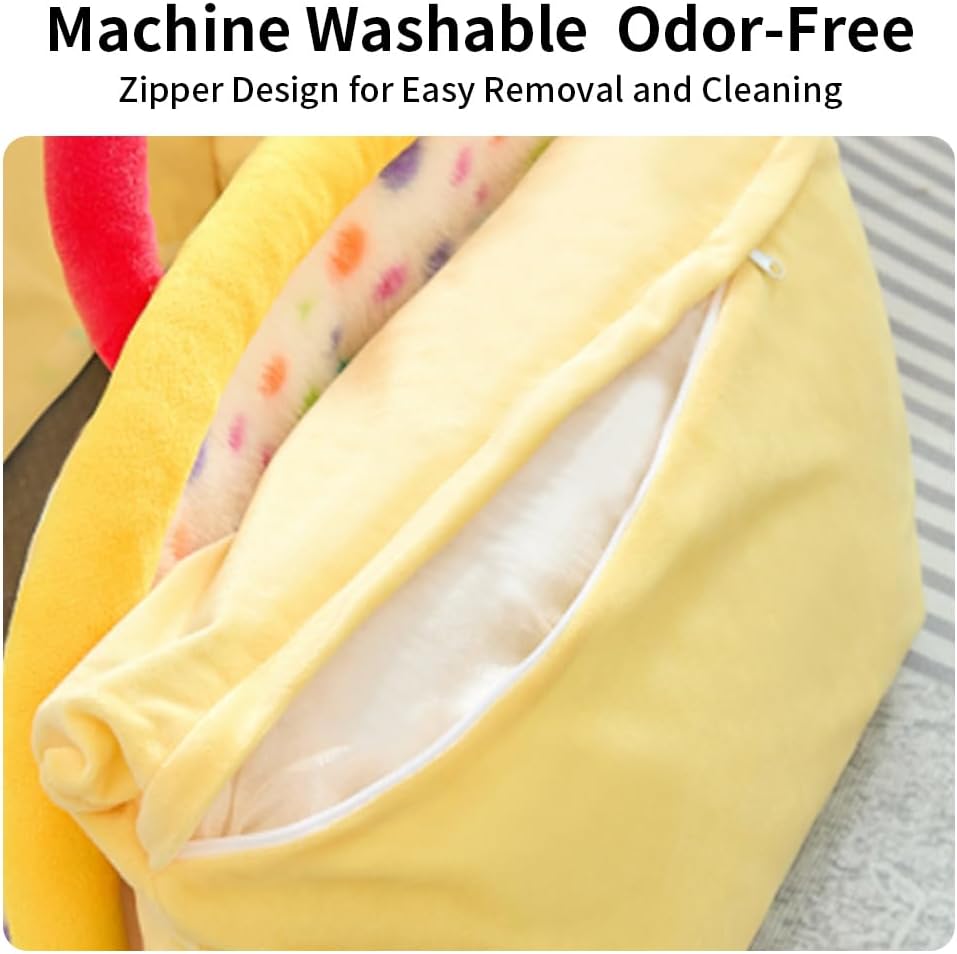Pet Carrier Purse, Dog Carrier & Portable Travel Bed for Car Seat - Semi-Enclosed Sleeping Nest for Small Medium Dogs & Cats, All-Season Portable Pet Car Carrier Bed (Yellow, Small)