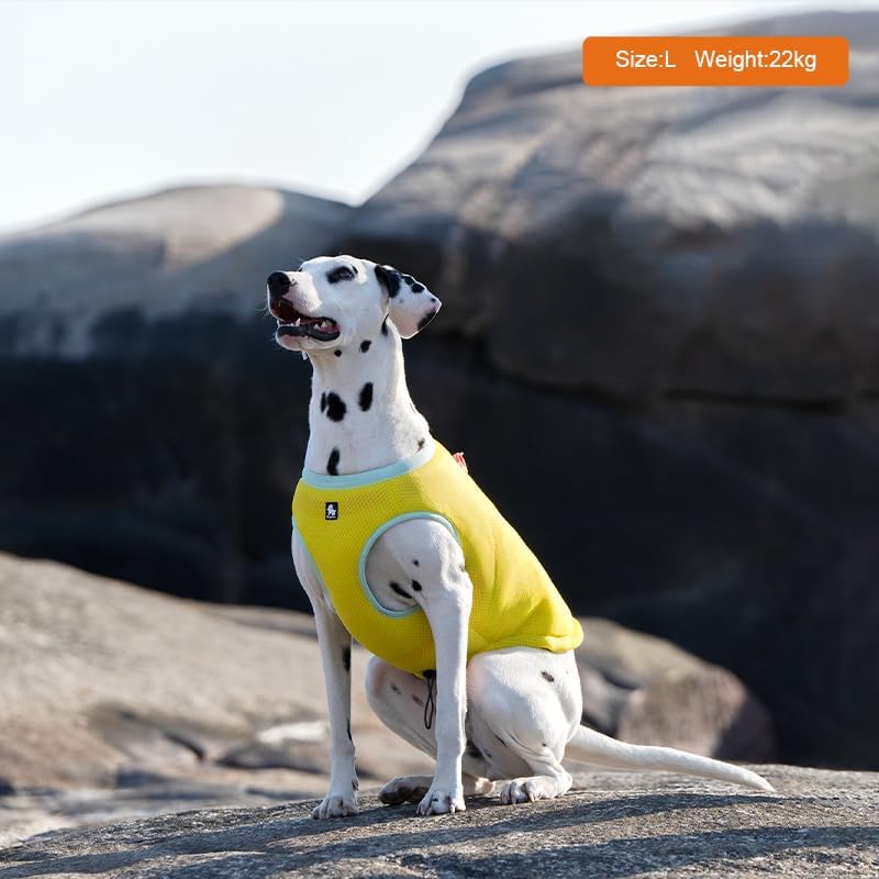 Dog Cooling Vest Evaporative Cooling Jacket Yellow,XX-Small | Adjustable Reflective Lightweight Pet Vest with D-Ring for Summer