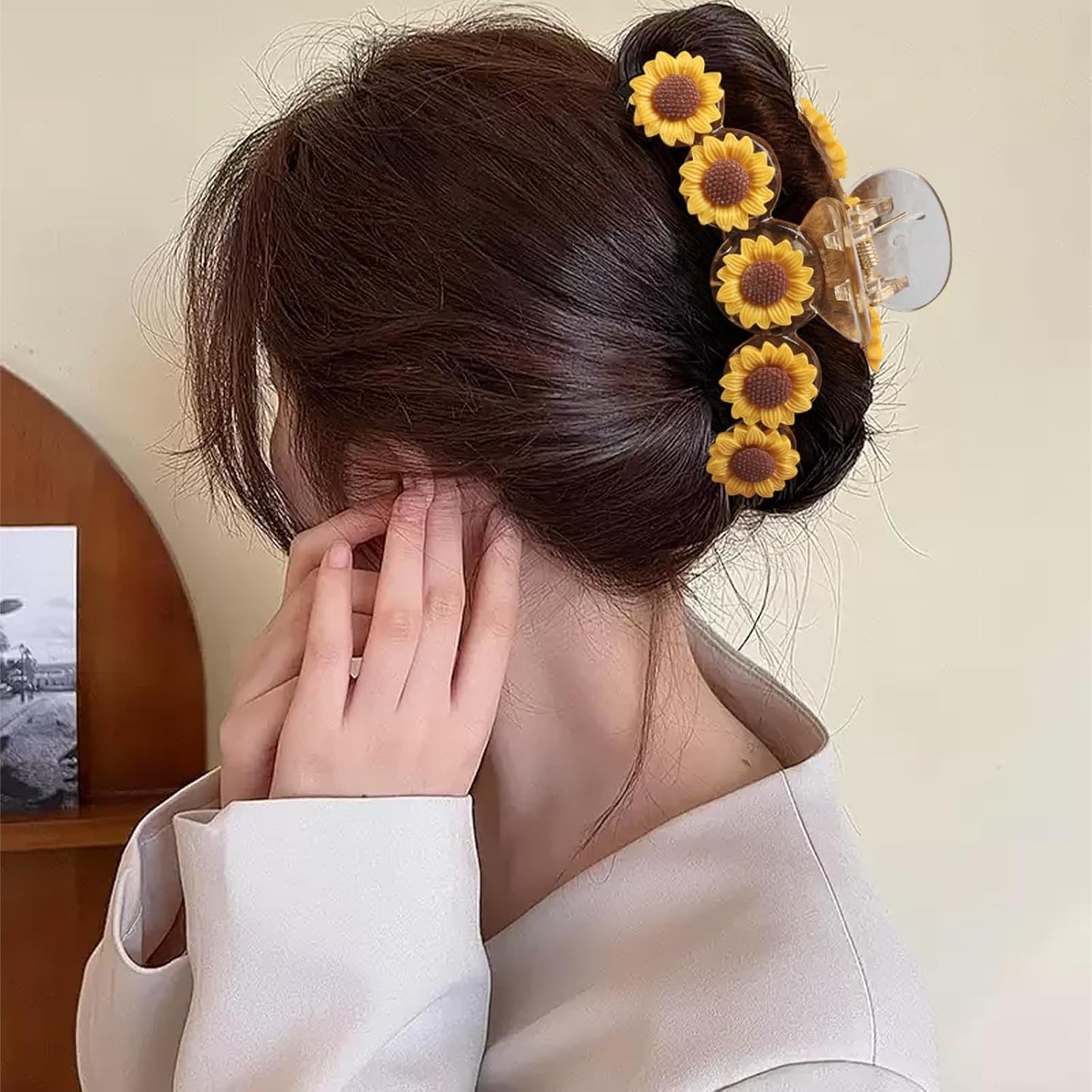 Sunflower Hair Clips Flower Hair Claw Clips Elegant Claw Clip Strong Hold Sunflower Hair Accessories for Women Girls Spring Summer Birthday Wedding Party Favors