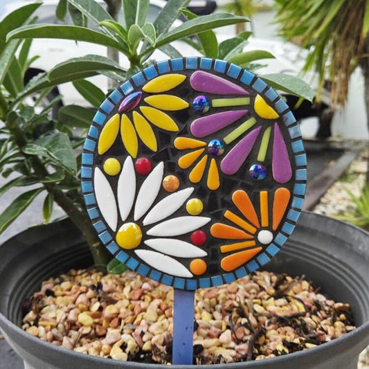 Multicolor Teardrop Ceramic Mosaic Tiles for Crafts Bulk, 454g | Pre-cut Ceramic Flower and Glass Round mosaic Pieces with Smooth Edges for Mosaic Making, Home Decor and Stepping Stones