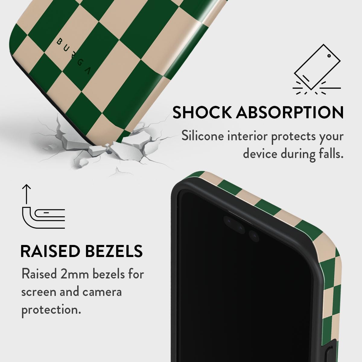 Unisex Phone Case for iPhone 15 Pro – Dual-Layer Hybrid Design with Shock-Absorbing TPU & Durable Exterior, Scratch-Resistant Finish and Raised Bezel Edge for Screen Protection & Daily Use