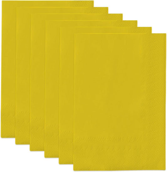 Yellow Paper Napkins 13 * 16inch Guest Paper Disposable Towels Napkin Paper Hand Towels for Wedding, Dinner, Birthday Party, Dessert Cocktail & Kitchen Napkins( 120 Count)