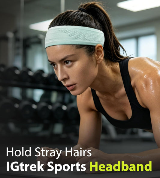 Breathable Sweatband&Headband-Airflow Design Keeps Head Cool - Comfortable, Breathable & Highly Sweat-Absorbent, Fits Snugly Without Slipping