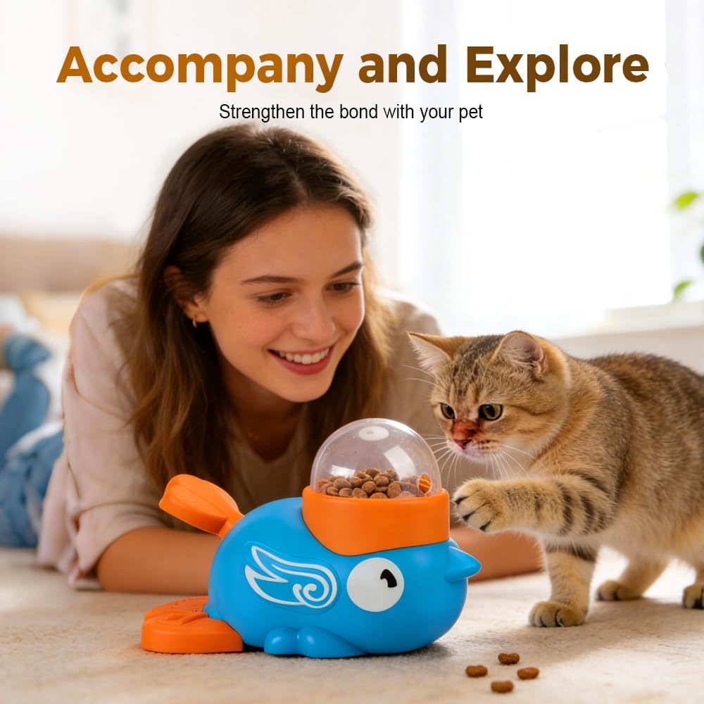 Interactive Treat Dispenser Toy for Dogs and Cats, 2026 New Food Puzzle Slow Feeder for Small Pets, IQ Training and Exercise Small Animal Bowls (Yellow)