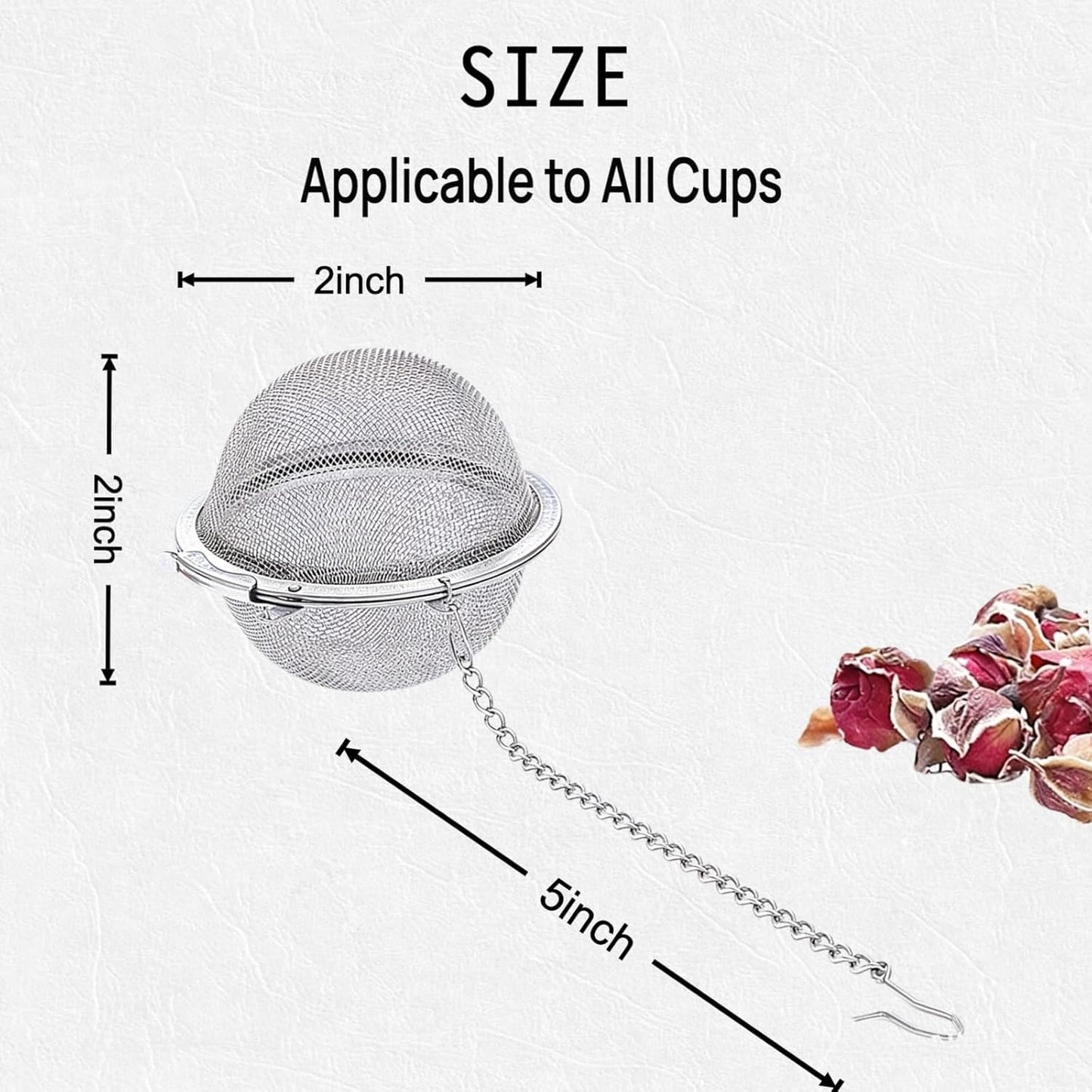 4Pcs 304 Stainless Steel Tea Infuser for Loose Leaf Tea, Extra-Fine Mesh Tea Strainer Ball, Tea Diffuser with Long Chain for Mug & Teapot, Reusable Tea Infusers for Herbal Tea & Spices