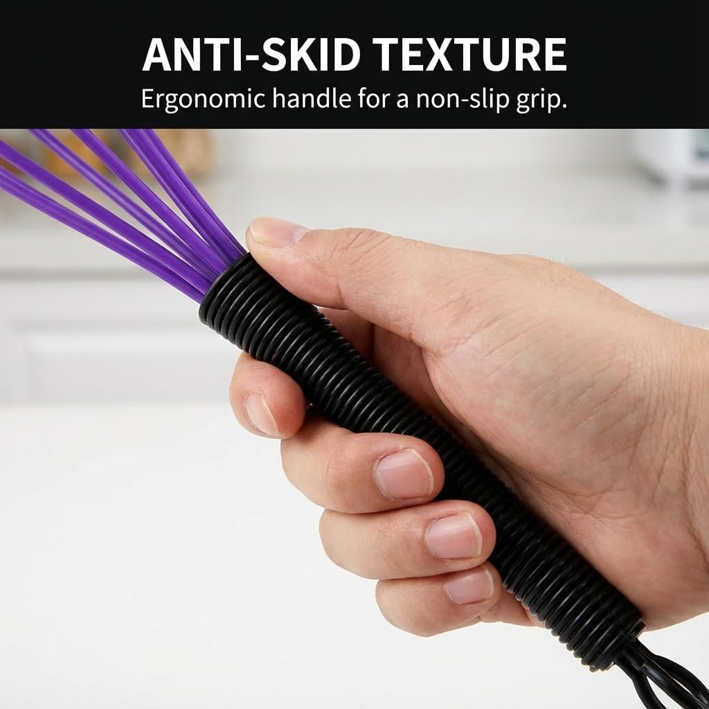 7 Pack Professional Hair Dye Whisk with Non-Slip Handle - Premium Black Mini Plastic Mixer for Salon Color, Bleach, and DIY Face Mask - Chemical Resistant & Stain Free Tool (Yellow)