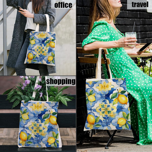 Canvas Tote Bag Spring Summer Flower Tote Bag Gift for Women Girls Friends Shopping Beach Vacation