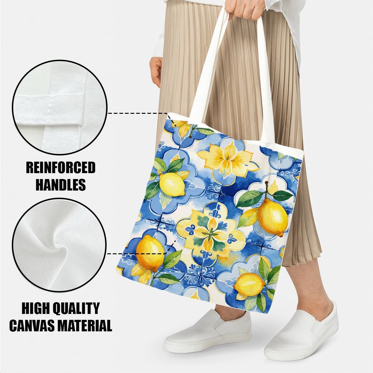 Canvas Tote Bag Spring Summer Flower Tote Bag Gift for Women Girls Friends Shopping Beach Vacation