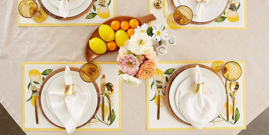 Lemon Bliss Tabletop Collection, Placemat Set, 6 Piece