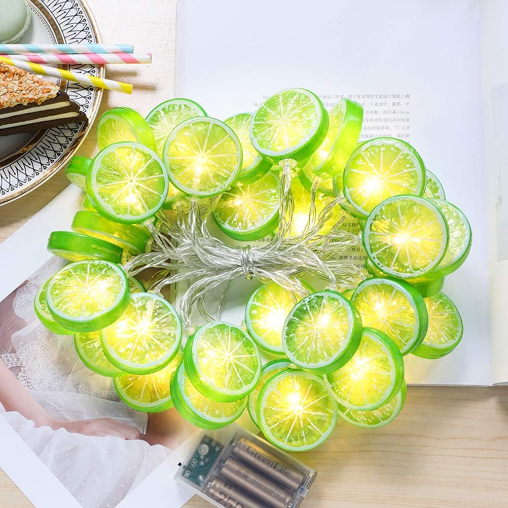 Fruit Lemon String Lights Lime Slice String Light 20 LEDs Battery Powered Fairy String for Wedding Home Birthday, Batteries not Included
