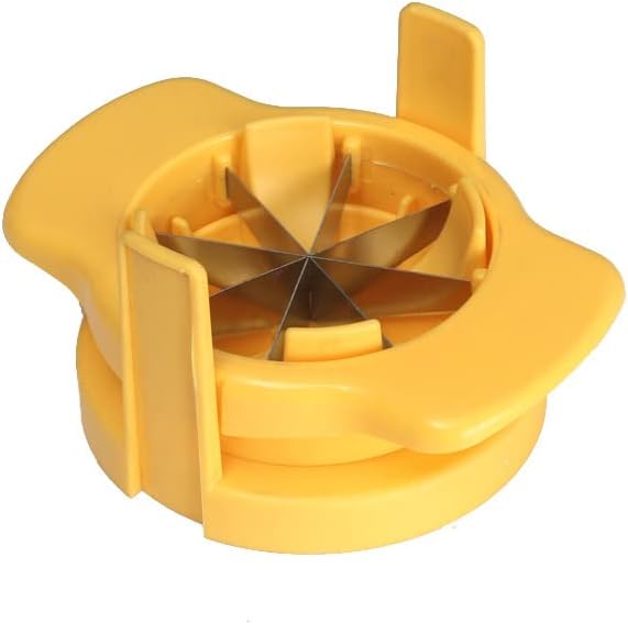 8-Wedge Lemon Slicer, Yellow, Polycarbonate, Plastic, Acrylonitrile Butadiene Styrene, Stainless Steel