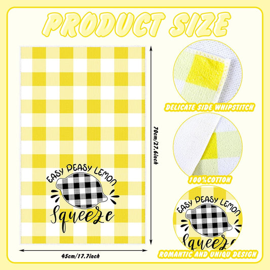 6 Pcs Kitchen Towels Set 18" x 28" Absorbent Soft Bathroom Hand Towels Dish Tea Towel for Home Bathroom Kitchen Accessories(Lemon Style)
