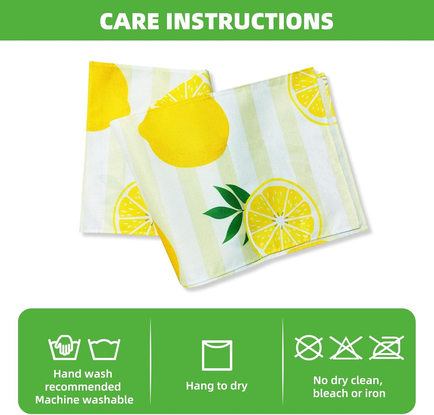 Lemon Table Runner Kitchen Decor - Yellow and White Stripes Lemon Table Decorations Summer Spring Seasonal Home Decor for Dining Table Farmhouse Party 13 × 72 Inch